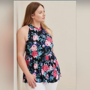 Torrid super soft floral halter babydoll
